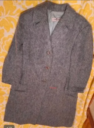 Abrigo largo gris perla talla 46