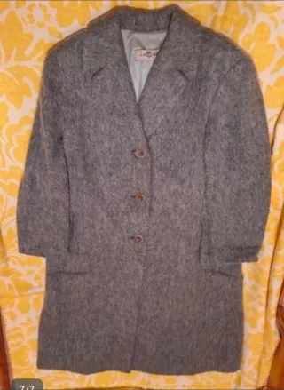 Abrigo largo gris perla talla 46