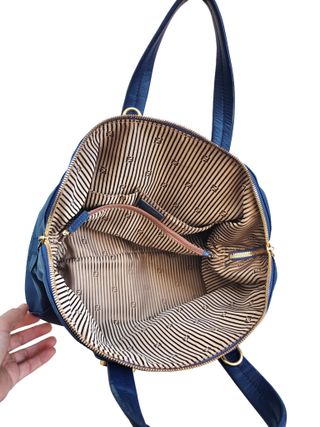 Borsa Fendi Chamaleon Pelle Blu Oro Vintage Y2K