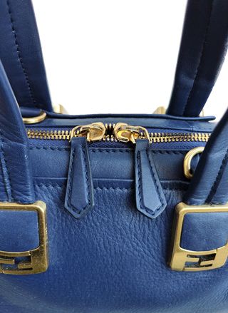 Borsa Fendi Chamaleon Pelle Blu Oro Vintage Y2K