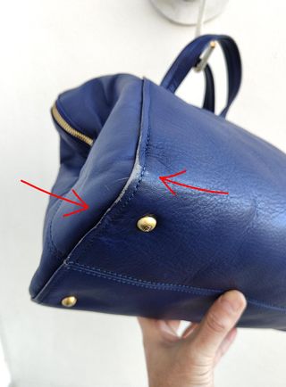 Borsa Fendi Chamaleon Pelle Blu Oro Vintage Y2K