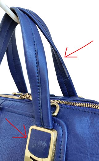 Borsa Fendi Chamaleon Pelle Blu Oro Vintage Y2K