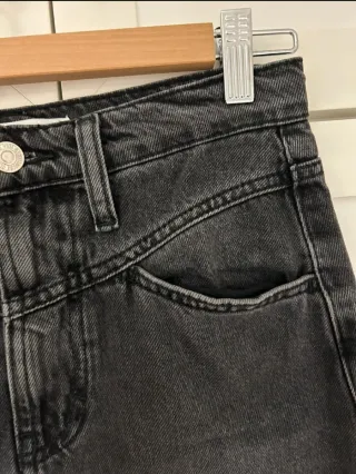 Falda larga vaquera gris