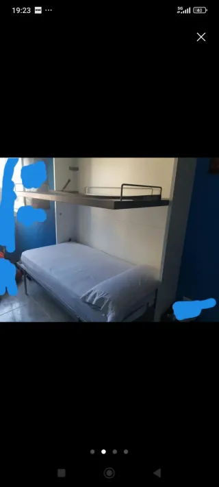 Litera abatible azul y blanca