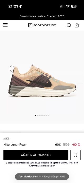 Tenis Nike Beige y Gris