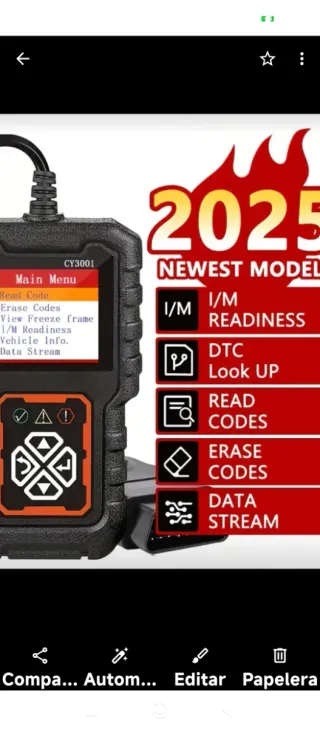 Escáner Vehículos OBD2 V519 Rojo