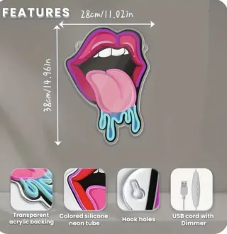 Lampada Neon LED "Rolling Stones"