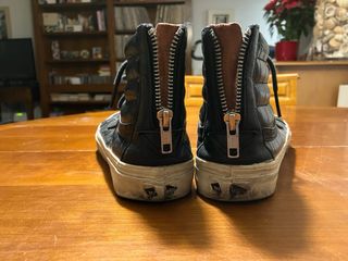 Vans botas negrs piel