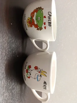 Set 2 Tazze Colazione Segni Zodiacali Ariete Cancr