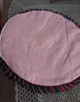 Cojínes redondos tela azul y blanco