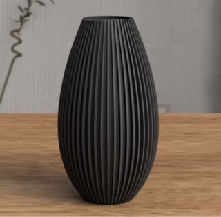 Vaso Nero Geometrico Moderno in PLA – Stampa 3D |