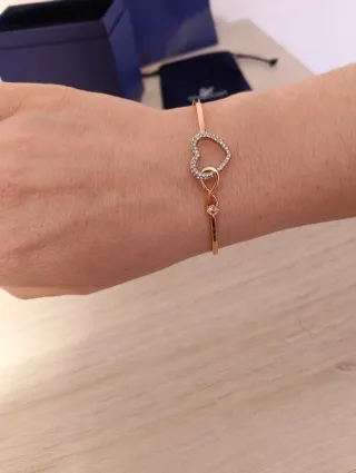 Pulsera Swarovski Corazón Oro Rosa