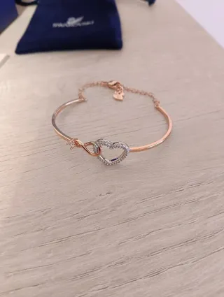 Pulsera Swarovski Corazón Oro Rosa