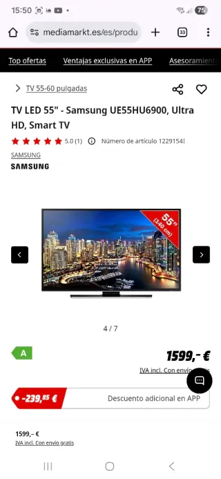 Smart TV WiFi 55 4K UHD Samsung
