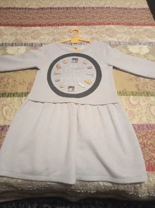 Vestido de punto hecho a mano con reloj talla 6/7