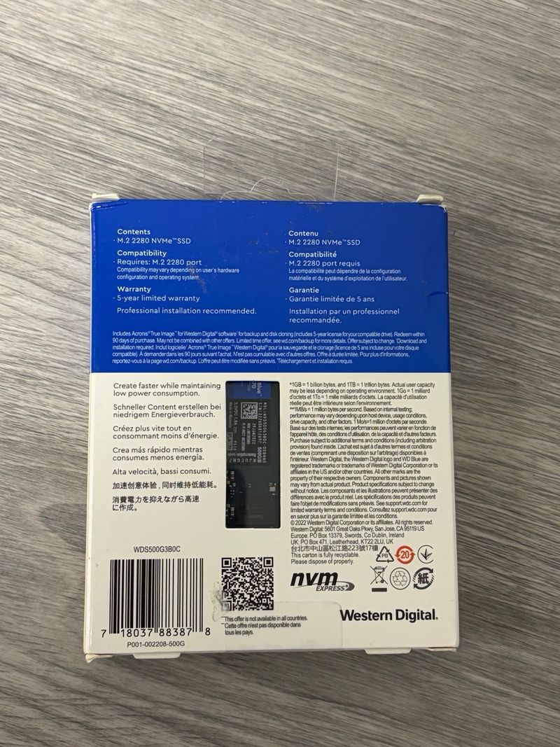 WD Blue SN570 500GB NVMe SSD afbeelding 2