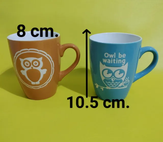 Tazas de porcelana con búhos (2 unidades)