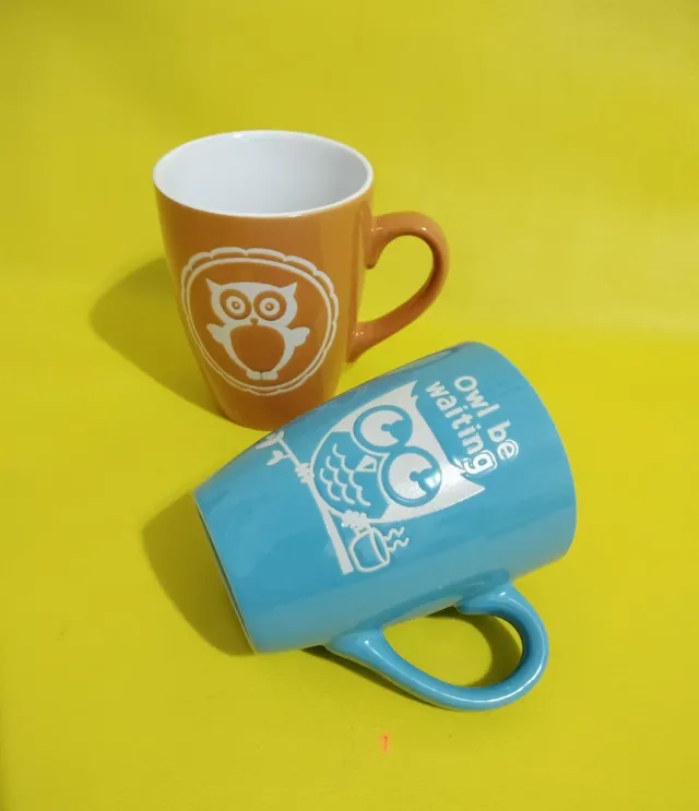 Tazas de porcelana con búhos (2 unidades)