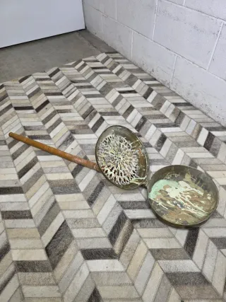 Brasero rústico metal y madera