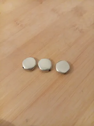 3 Abalorios Zamak Baño Plata 18mm