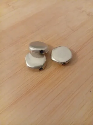 3 Abalorios Zamak Baño Plata 18mm