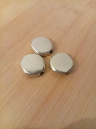 3 Abalorios Zamak Baño Plata 18mm