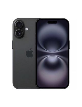 iPhone 16 con papeles, cargador y funda