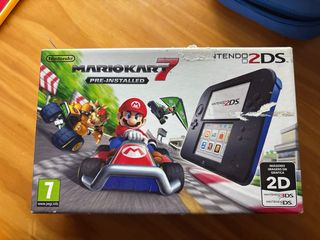 Nintendo 2DS Negra y azul + 2 juegos