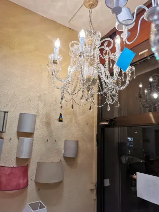 Lámpara de araña de cristal de swarovki y metal