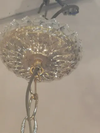 Lámpara de araña de cristal de swarovki y metal