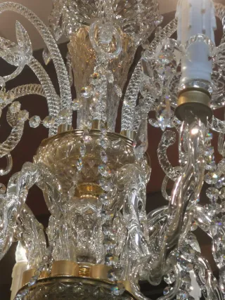 Lámpara de araña de cristal de swarovki y metal