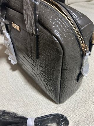 Bolso de piel gris Miss Pink