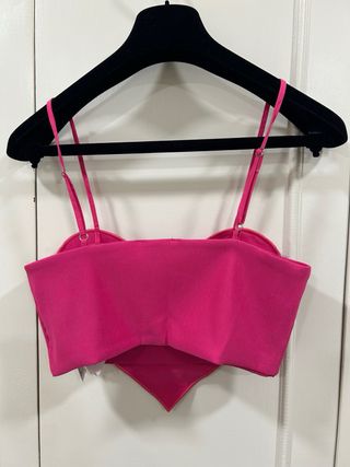 Top Zara Corazón Rosa Talla S