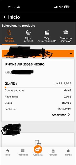 iPhone 17 Air 256GB Negro