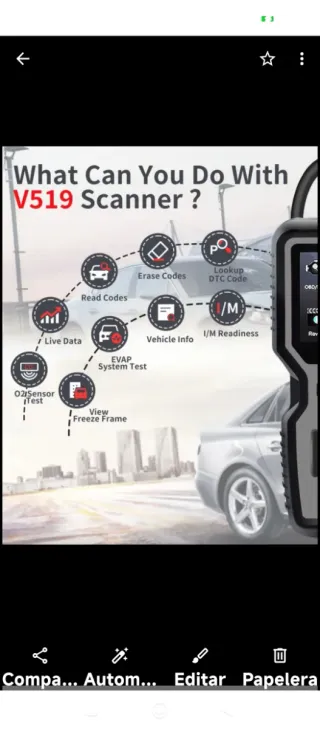 Escáner para vehículos OBD2 V519 AZÚL
