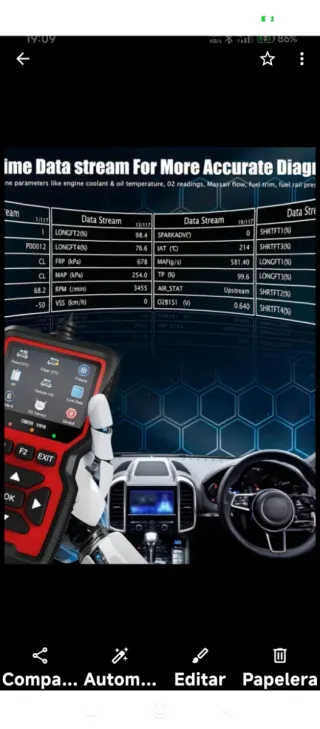Escáner para vehículos OBD2 V519 AZÚL