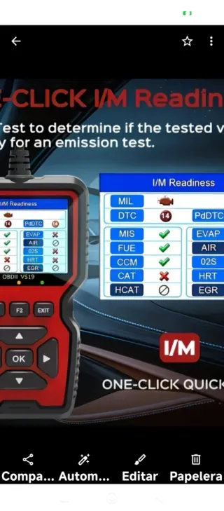 Escáner para vehículos OBD2 V519 AZÚL