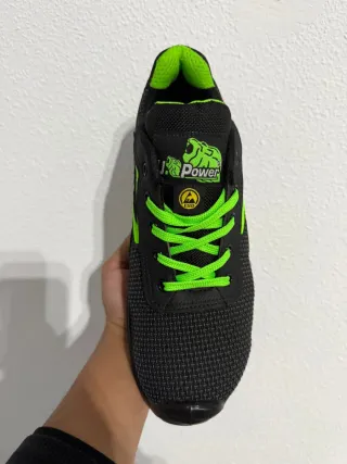 Zapatillas Power punta de acero negras/verdes