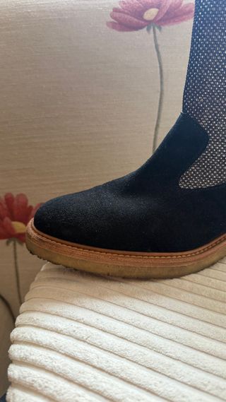 Botines de ante Castañer negros y plateados T.40