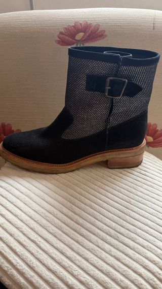 Botines de ante Castañer negros y plateados T.40