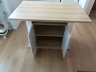 Isola cucina 4-6 persone legno e bianco