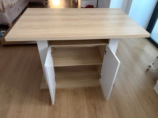 Isola cucina 4-6 persone legno e bianco