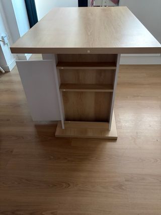 Isola cucina 4-6 persone legno e bianco