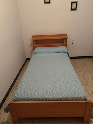 Cama individual 90 cm  Somier de laminas de madera