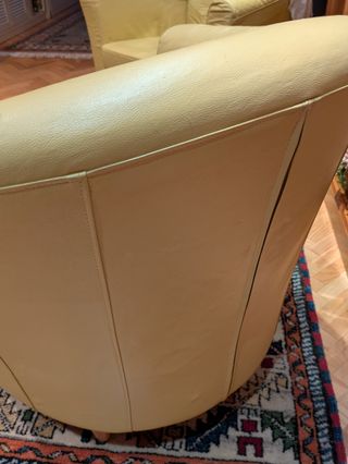 2 Sillones de Cuero Amarillo IKEA