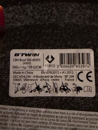 Casco Btwin CBH Bowl 500 Taglia 59-62cm