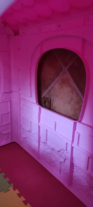 Casita de juguete jardín niña rosa seminuevo