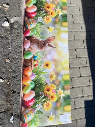 Tappeto Pasquale con Coniglietto e Uova