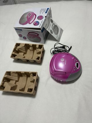 Radio CD Portátil Play On Rosa - cable o pilas