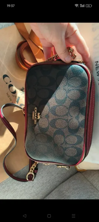 Bolso Coach Marrón y granate Original